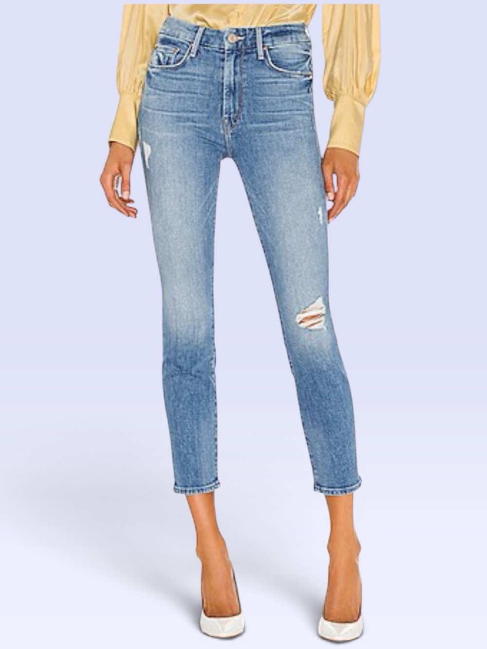 MOTHER High Waisted Looker Crop Jeans Size 24 Let’s Kick It